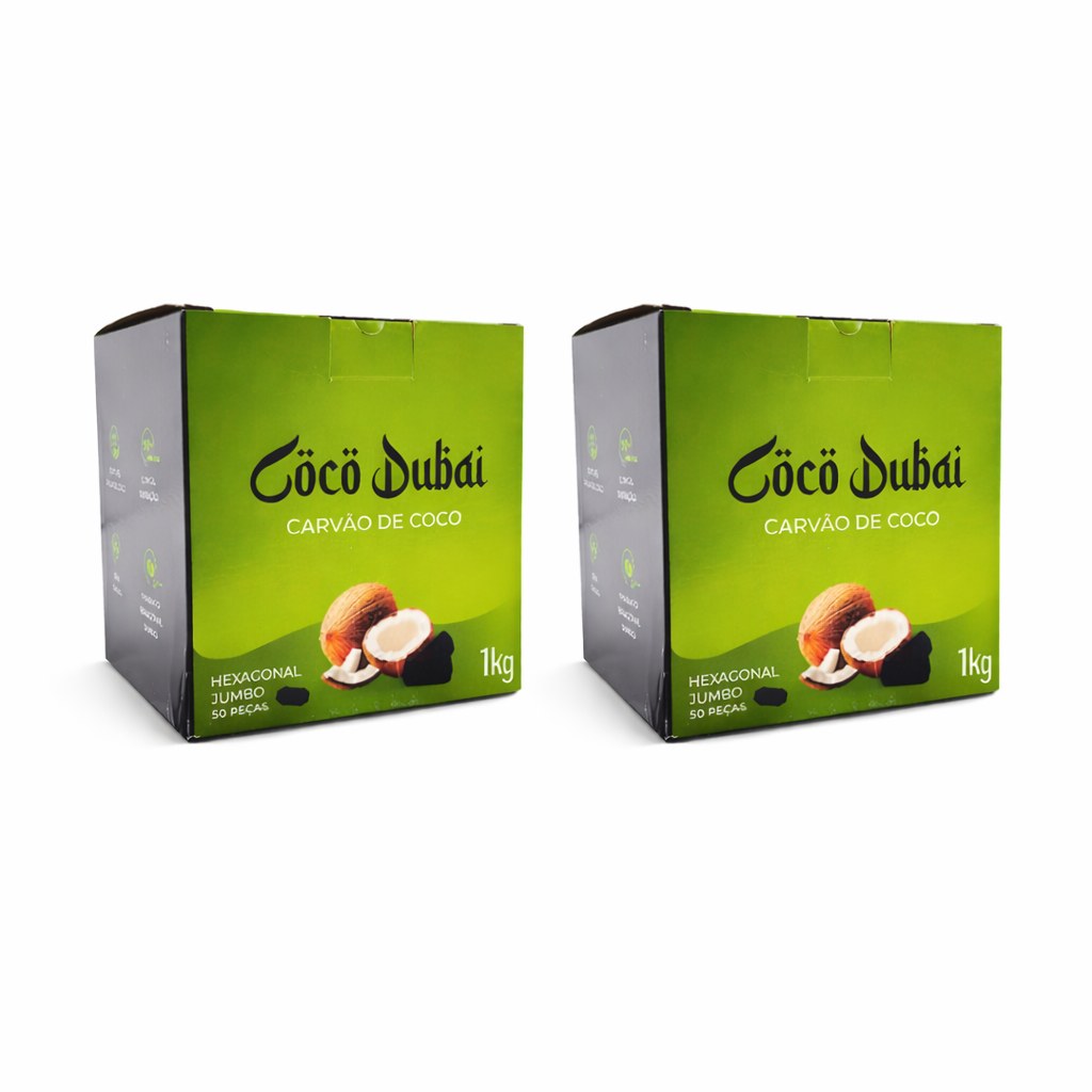Kit 3 Carvão de Narguile Coco Dubai 1kg  — Carvão De Coco — Brasil